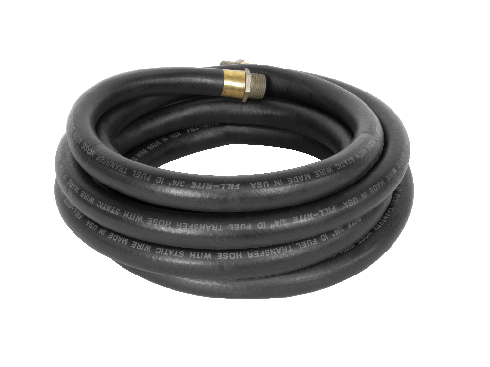 thumbnail image 2 of Fill-Rite FRH07512 Fuel Hose – 3/4" X 12 Ft, Neoprene, Brass NPT Ends, 50 Psi 2 of 5