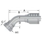 45FBSP7 - 45 Deg Female BSPP - Maverick 7 Series Crimp Fitting