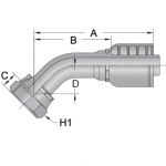 45FFS7 - 45 Female ORFS - Maverick 7 Series Crimp Fitting