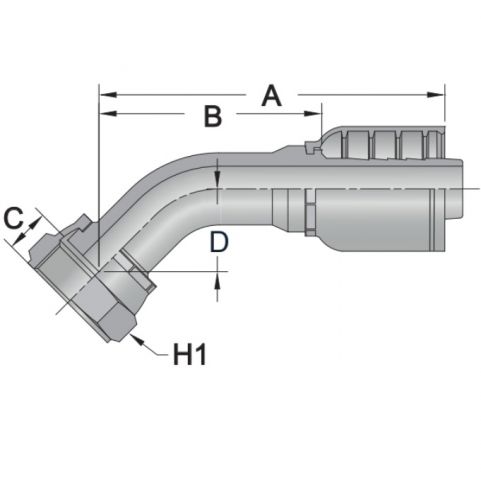 45FFS7 - 45 Female ORFS - Maverick 7 Series Crimp Fitting