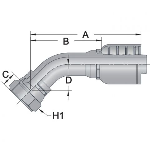 45FJ7 - 45 Female JIC - Maverick 7 Series Crimp Fitting