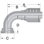 90C617 - 90 Deg Code 61 Flange - Maverick 7 Series Crimp Fitting