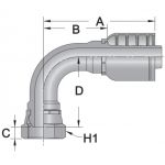 90FBSP7 - 90Deg Female BSPP - Maverick 7 Series Crimp Fitting
