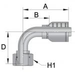 90FDINL7 - 90 Deg Female LIGHT - Maverick 7 Series Crimp Fitting