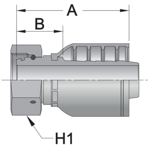 FDINS7 - Female HEAVY - Maverick 7 Series Crimp Fitting