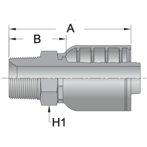 MP7 - Male Pipe - Maverick 7 Series Crimp Fitting
